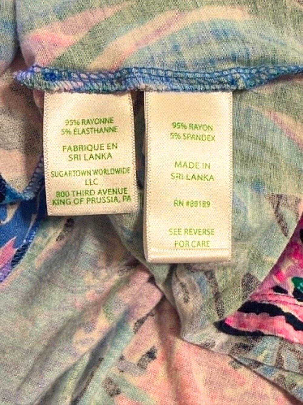 Lilly Pulitzer Button Down Pajama Top in Pink and Blue | Sleep Shirt Size XL - Picture 4 of 5